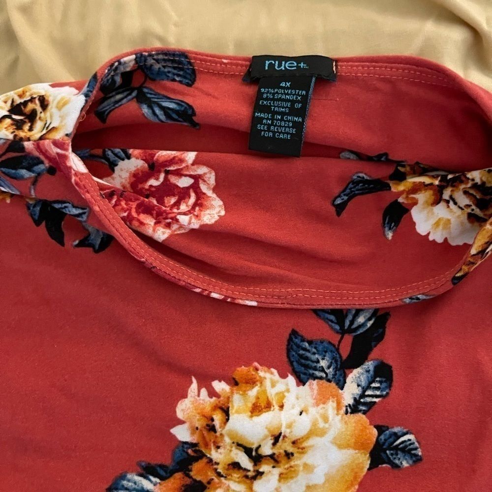 Plus Size Orange Floral Dress From Rue21 Size 4X - Picture 4 of 7